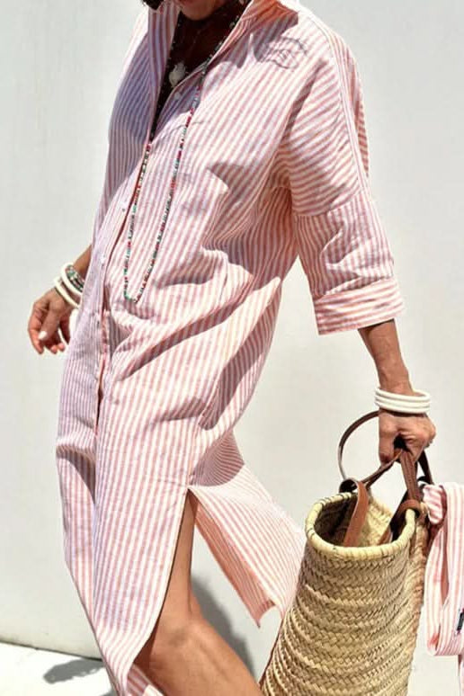Maia – Vestido boho a rayas elegantes