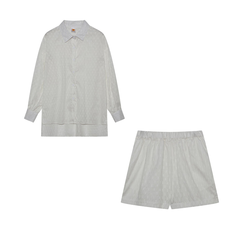 Elizabeth - Conjunto de dos piezas fluido con camisa y pantalones cortos