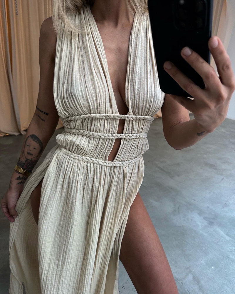 Zoe – Vestido boho con abertura