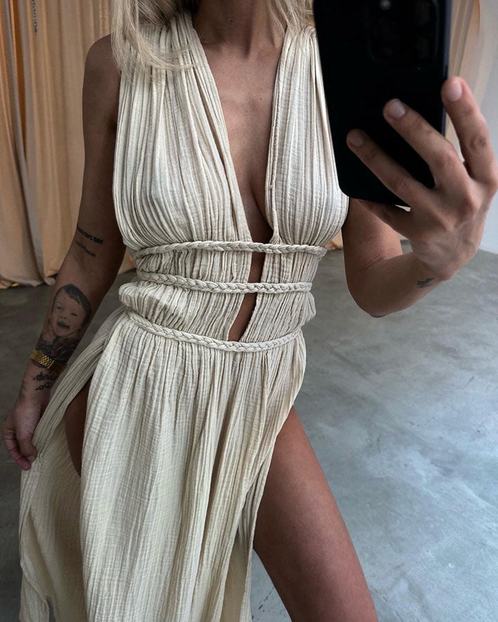 Zoe – Vestido boho con abertura