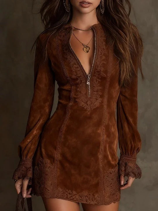 Giulia | Vestido Mini Ante con Encaje