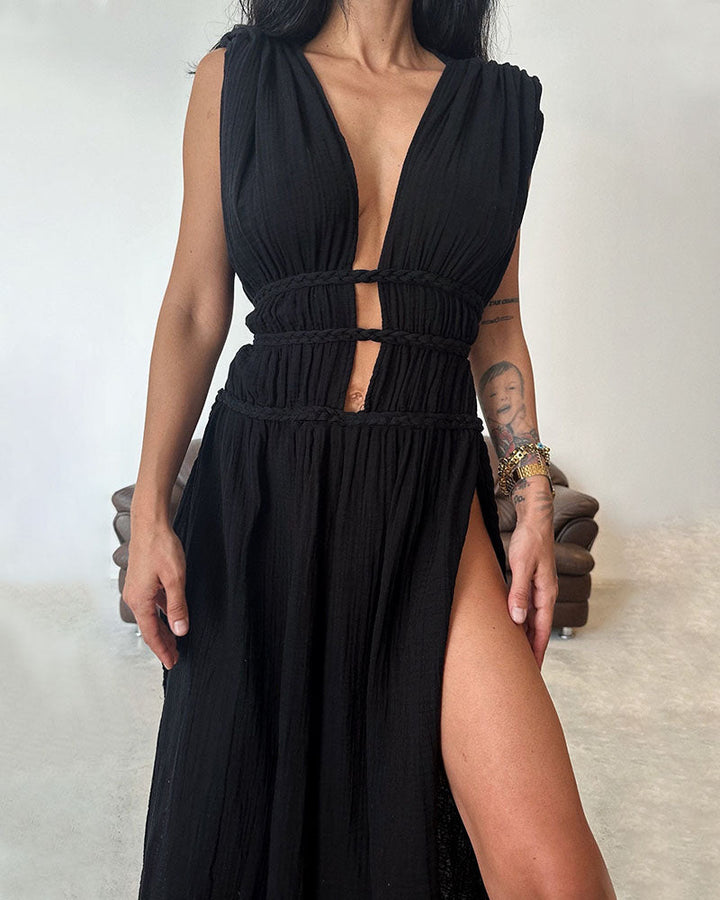 Zoe – Vestido boho con abertura