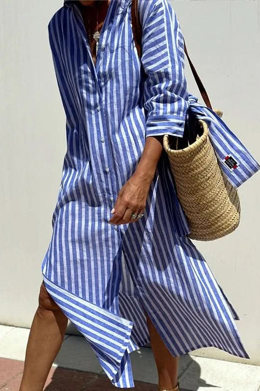 Maia – Vestido boho a rayas elegantes