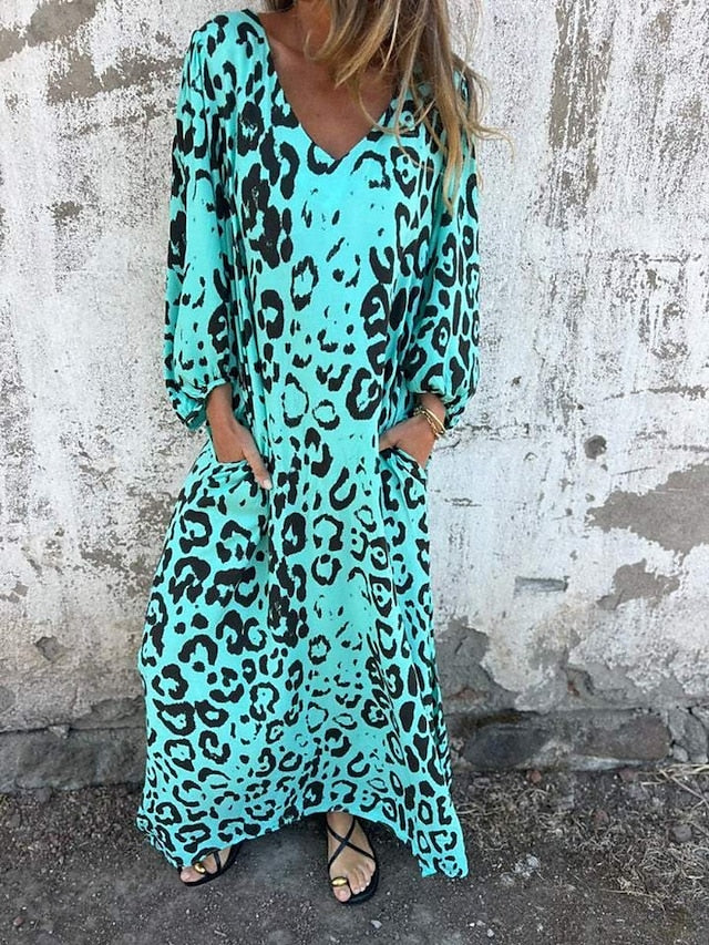 Jessica – Vestido boho maxi animal print