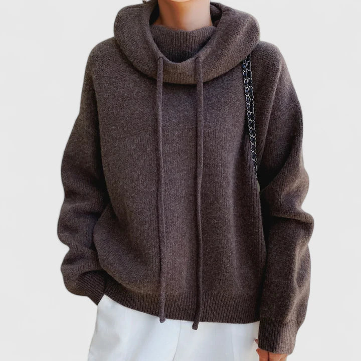 Marie | Suéter Acogedor con Cuello Alto y Capucha
