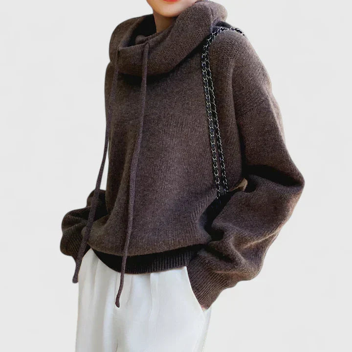 Marie | Suéter Acogedor con Cuello Alto y Capucha