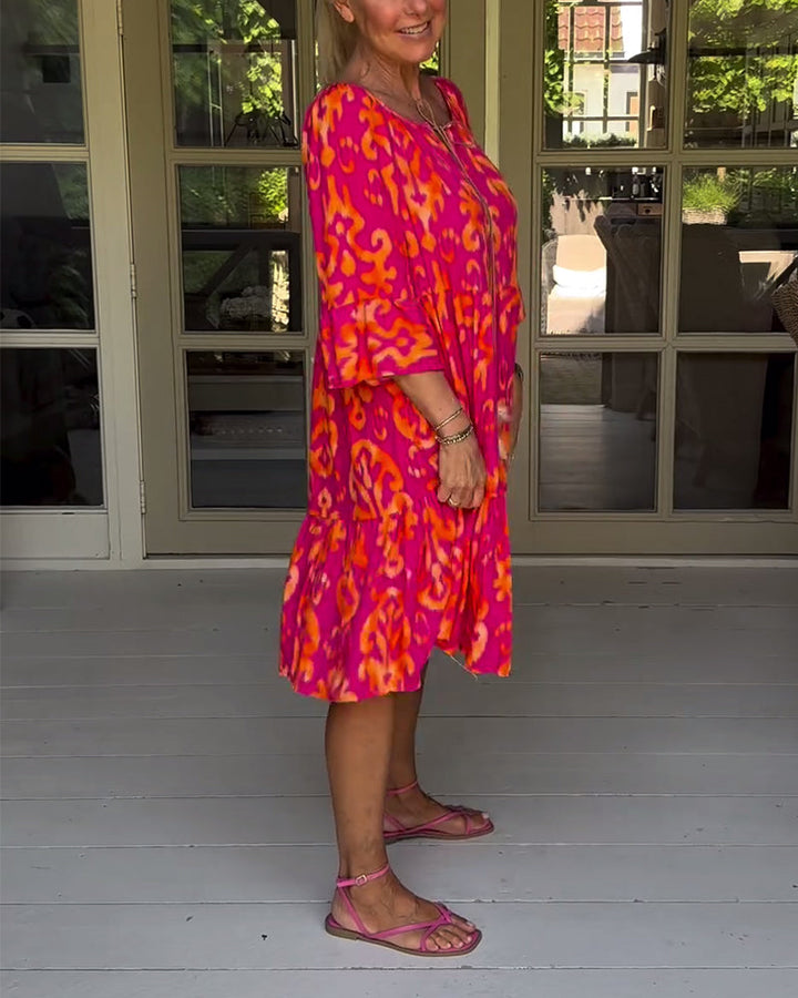 Rita – Vestido boho estampado