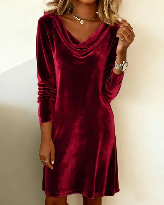 Frosina – Vestido de Terciopelo Acampanado