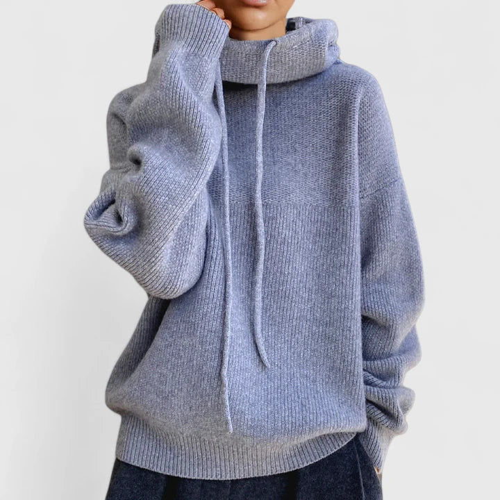 Marie | Suéter Acogedor con Cuello Alto y Capucha