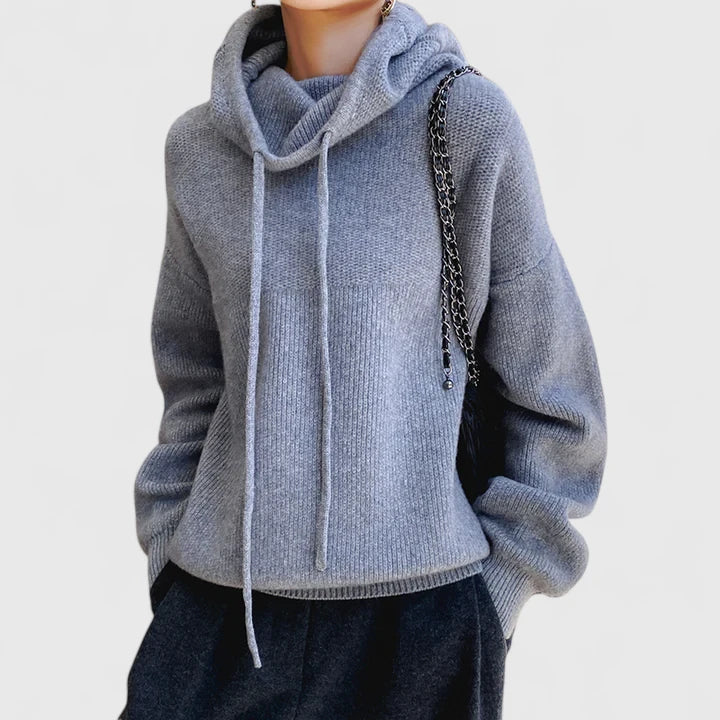Marie | Suéter Acogedor con Cuello Alto y Capucha