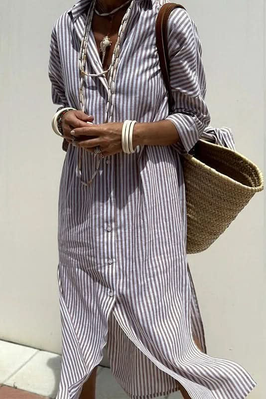 Maia – Vestido boho a rayas elegantes