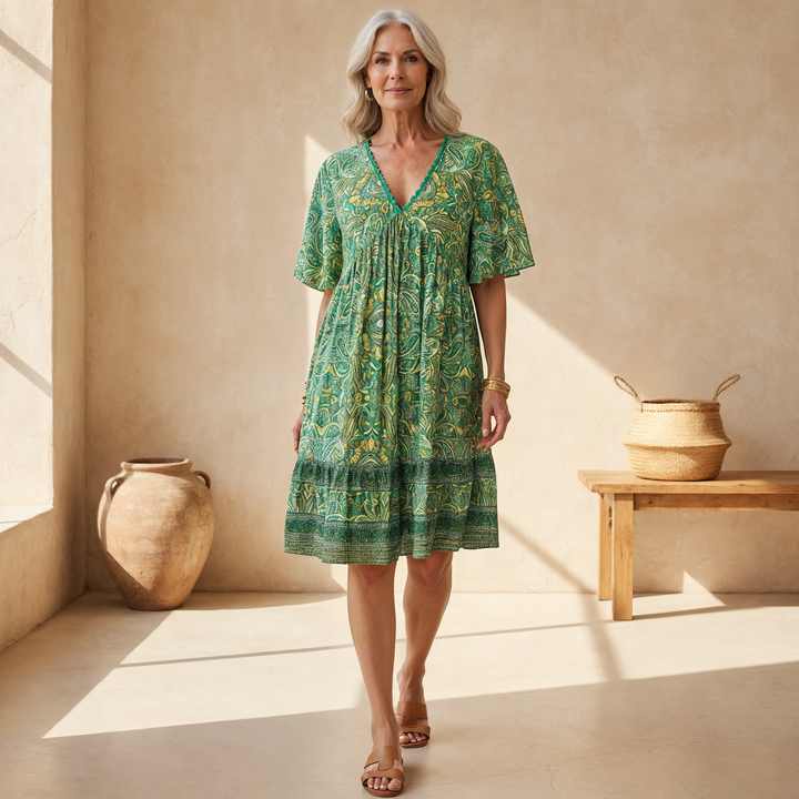 Quinta – Vestido boho acampanado