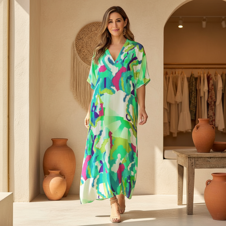 Marina – Vestido boho abstracto