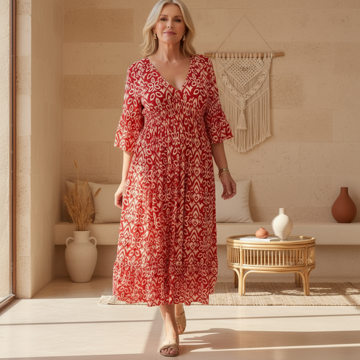 Livia – Vestido boho estampado