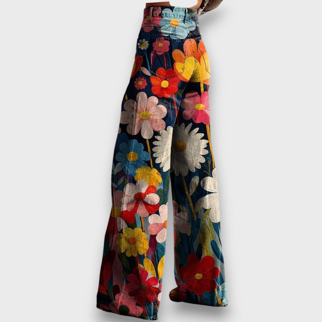 Talira – Pantalones largos con alma floral