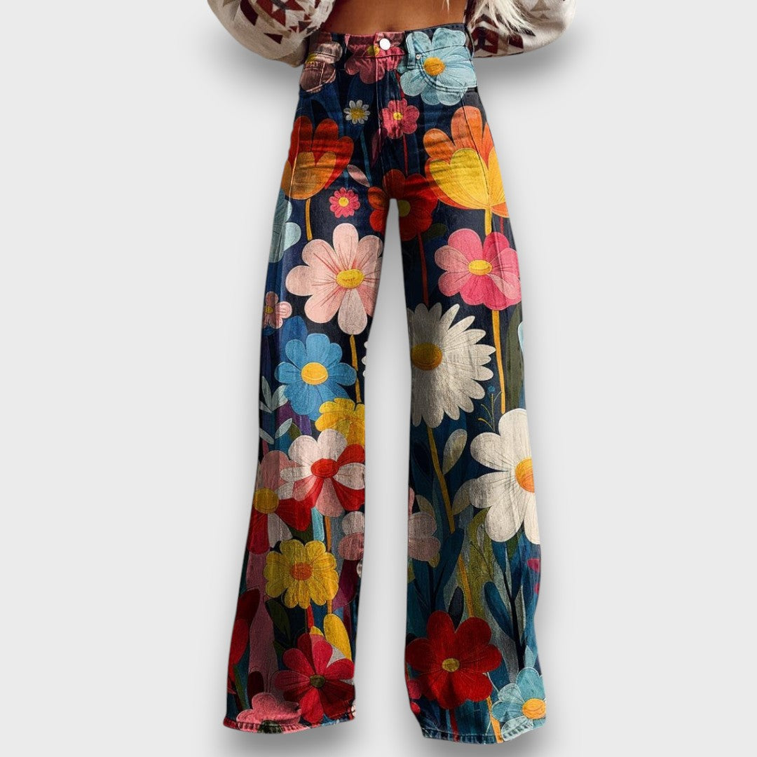 Talira – Pantalones largos con alma floral