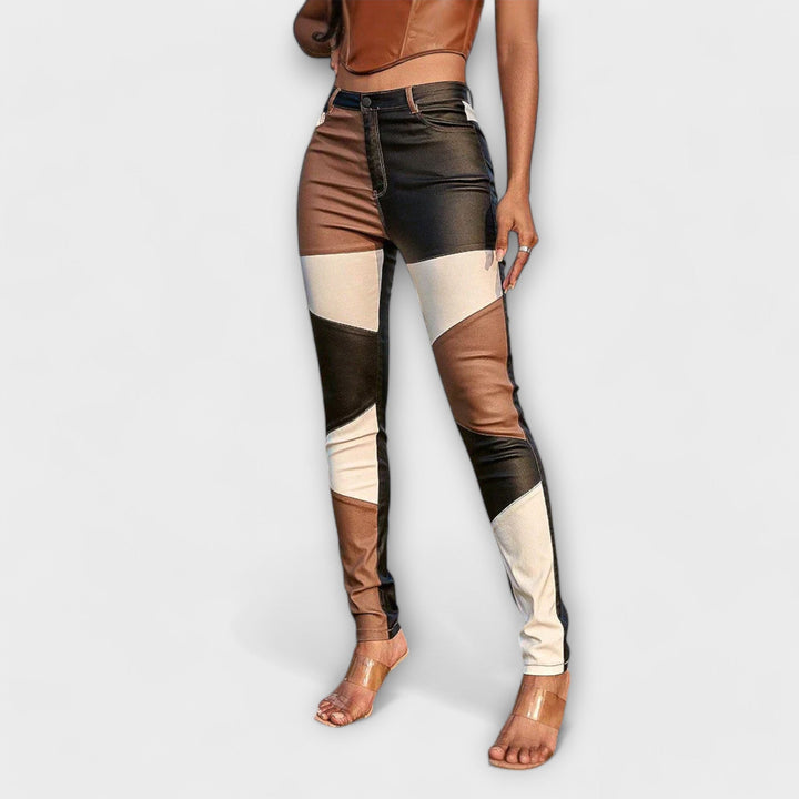 Calliope - Pantalones con Motivo a Bloques de Color
