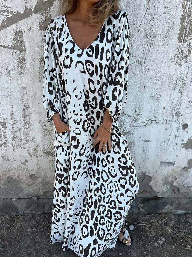 Jessica – Vestido boho maxi animal print