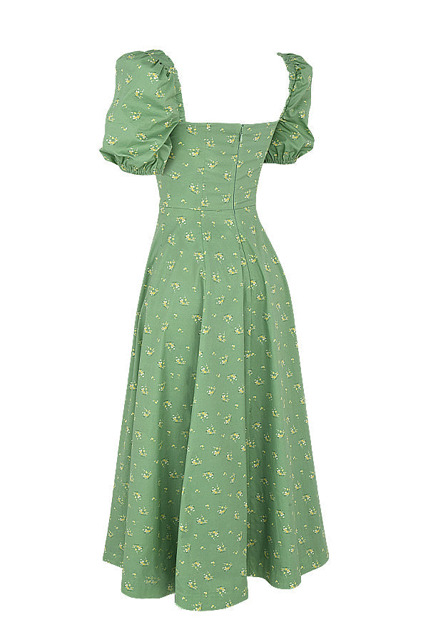 Arianna – Vestido boho con mangas abullonadas