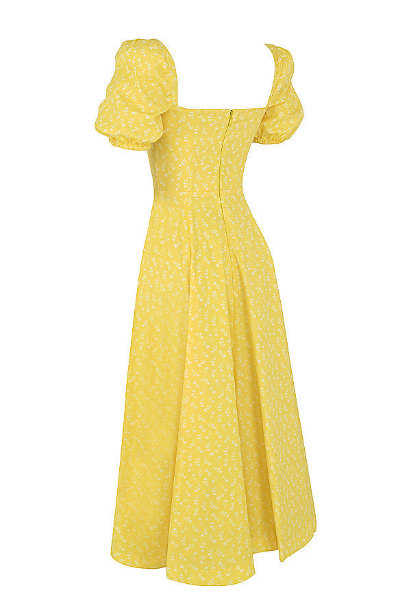 Arianna – Vestido boho con mangas abullonadas