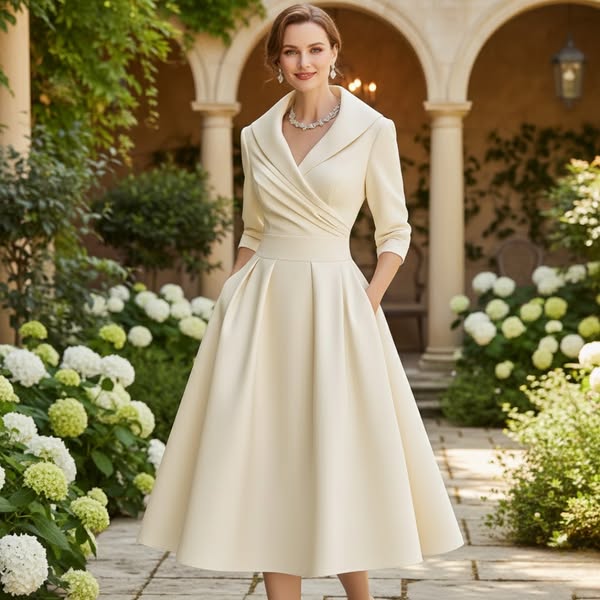 Rosalie | Elegante vestido midi con un ligero brillo