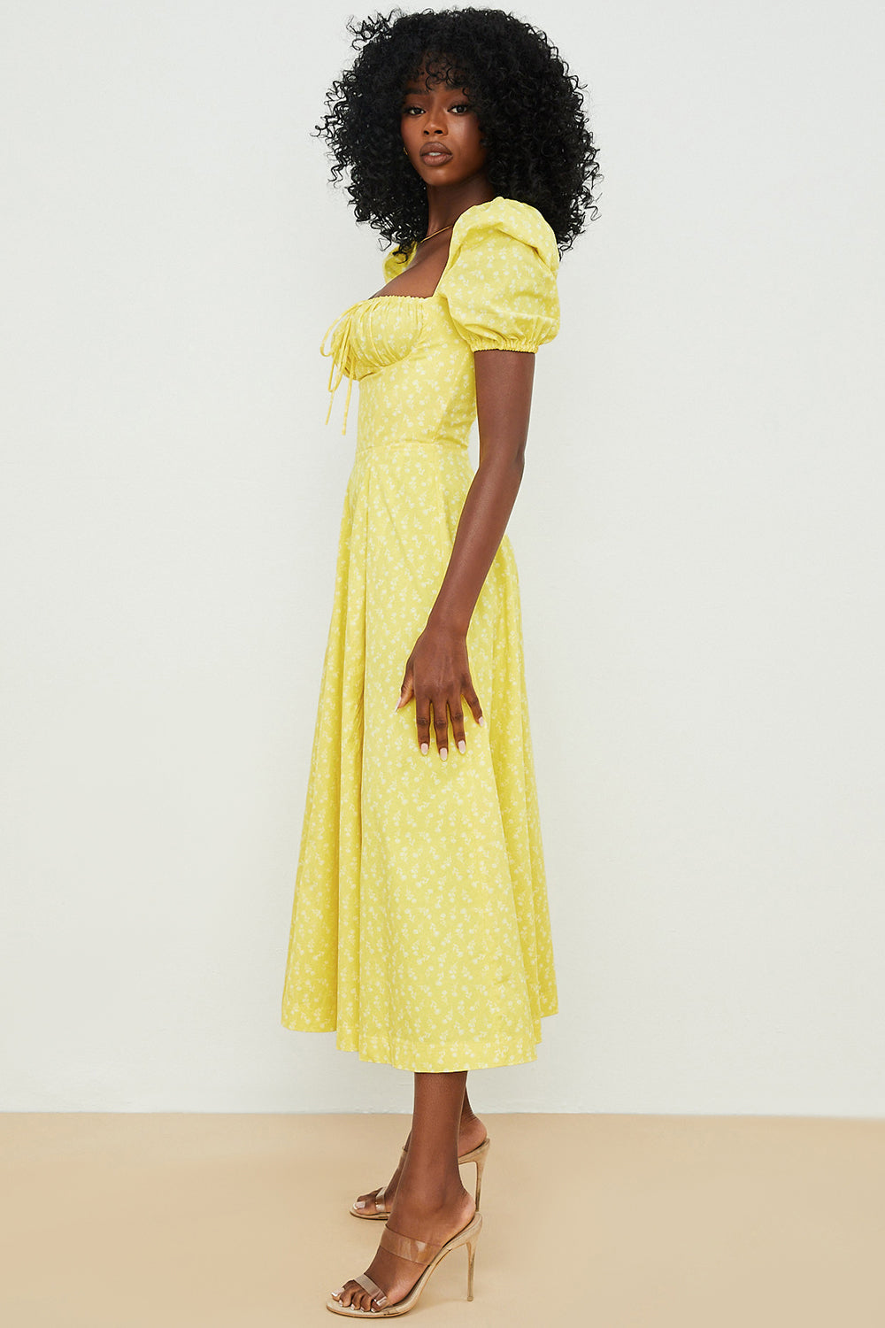 Arianna – Vestido boho con mangas abullonadas