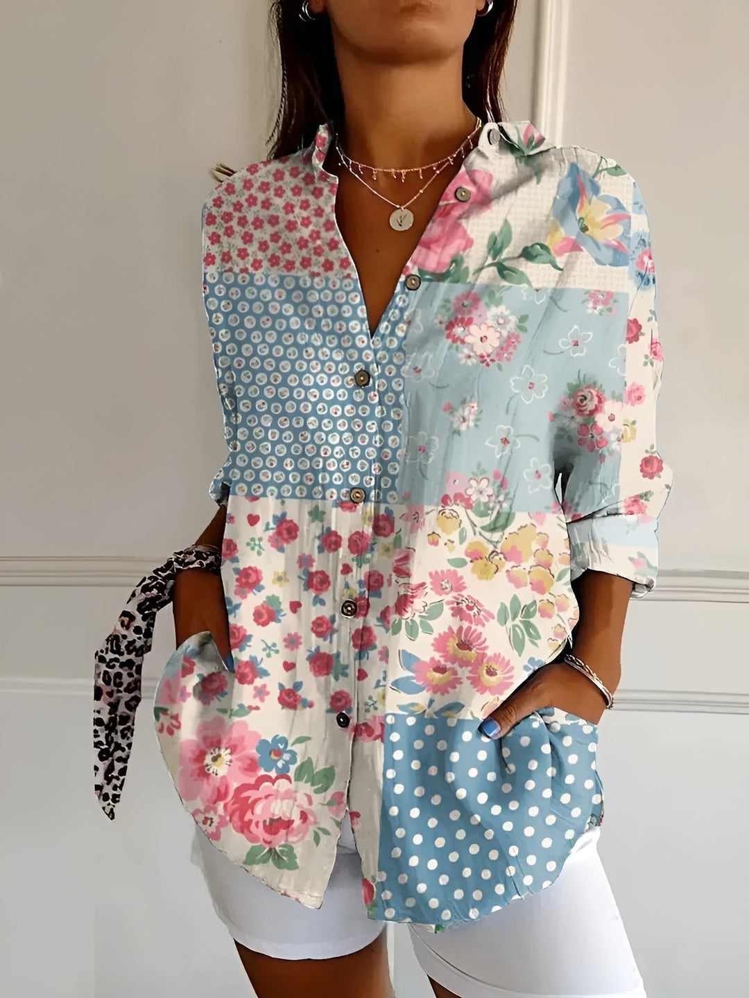 Roseline - Camisa estampada con botones