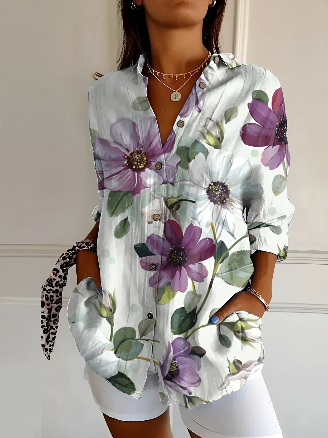 Roseline - Camisa estampada con botones