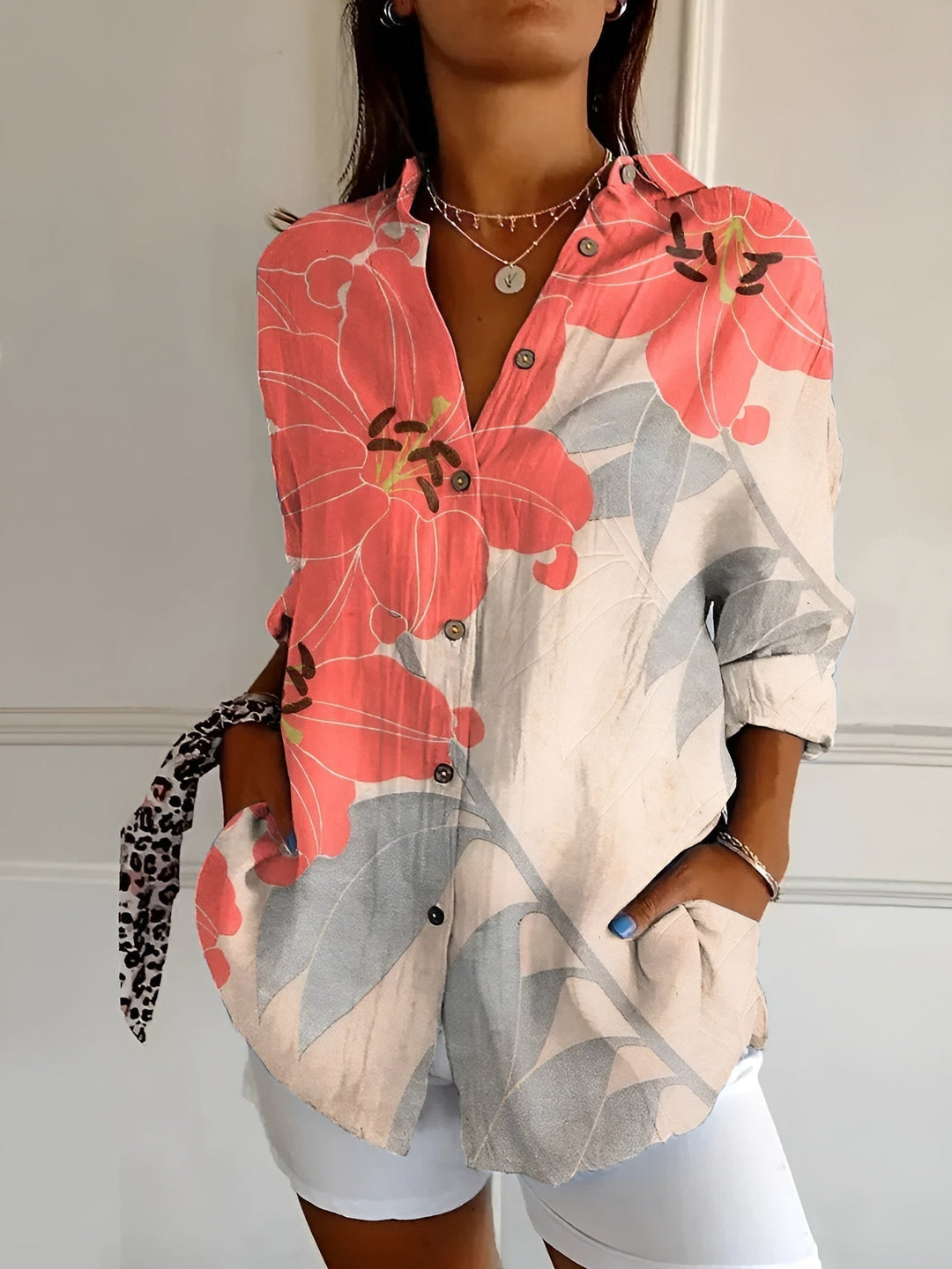 Roseline - Camisa estampada con botones