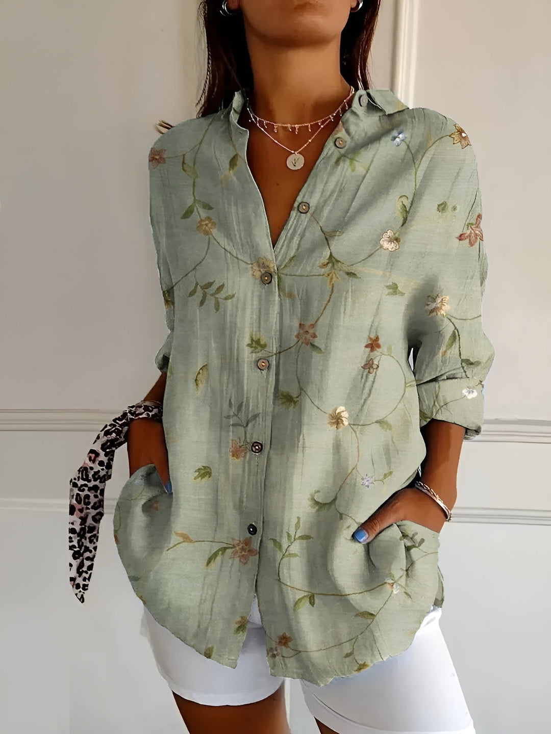 Roseline - Camisa estampada con botones