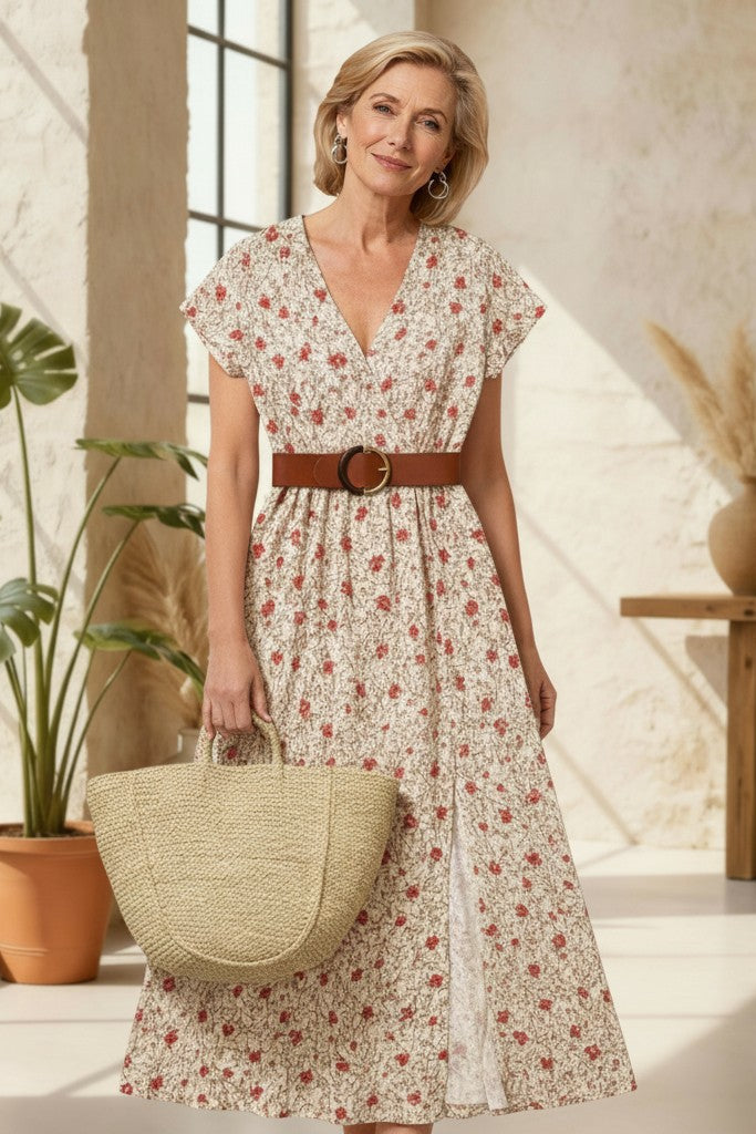 Bruna – Vestido boho maxi con cinturilla
