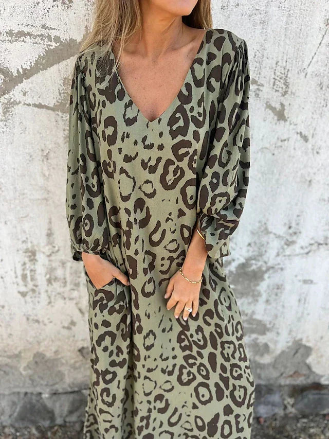 Jessica – Vestido boho maxi animal print